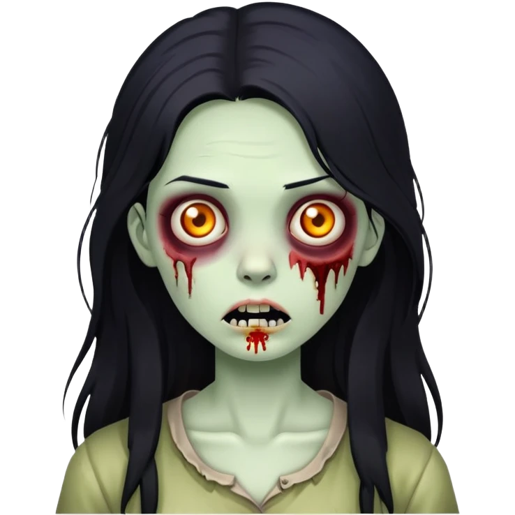 zombie girl with long (not much) black hair emoji