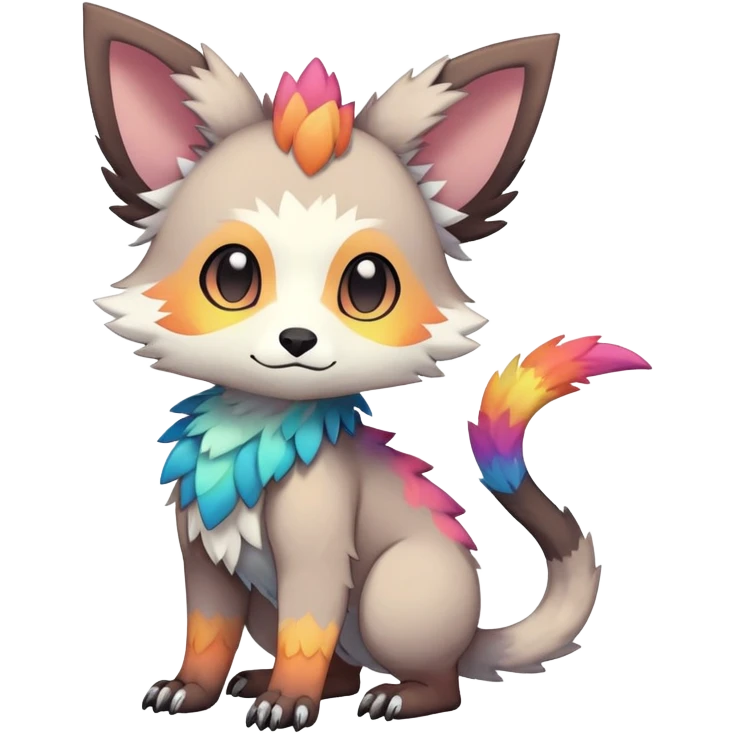  Colorful Kawaii Trico FurSona Fakemon Full Body emoji