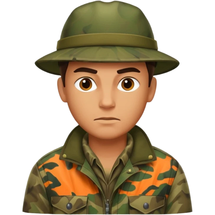 male hunter, alert expression emoji