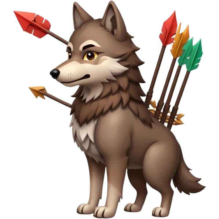 running wolf arrows in its back emoji