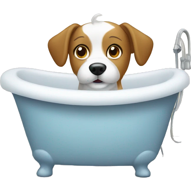 dog wash in bath emoji