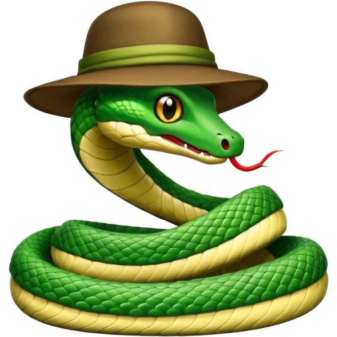 snake wearing a hat emoji