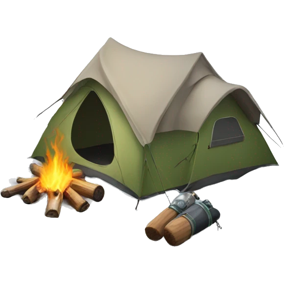 camping in snow mountain emoji