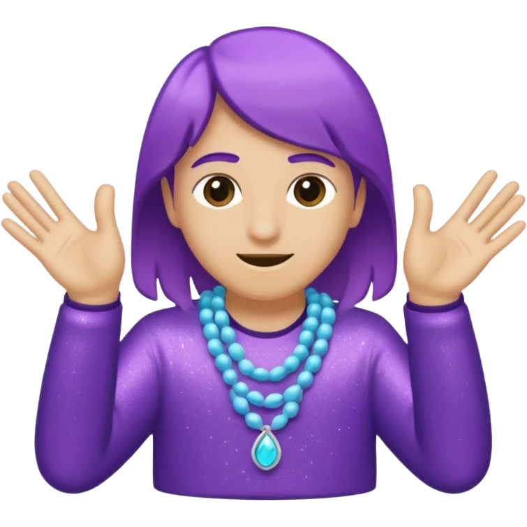 Glitter Purple and Cian hangloose emoji