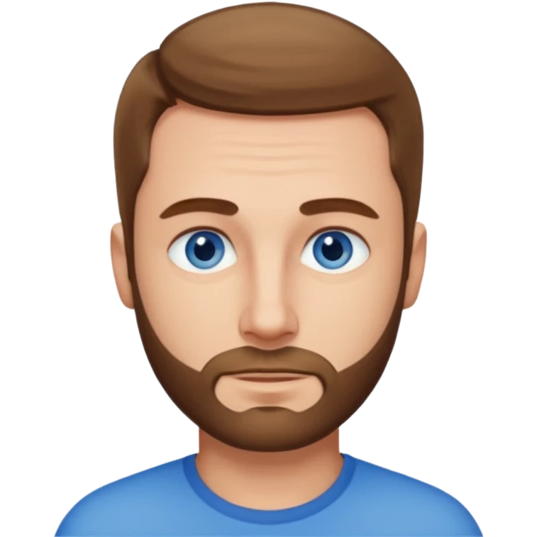 homme yeux bleus presque chauve mais encore avec des cheveux clairsemées et une barbe courte emoji