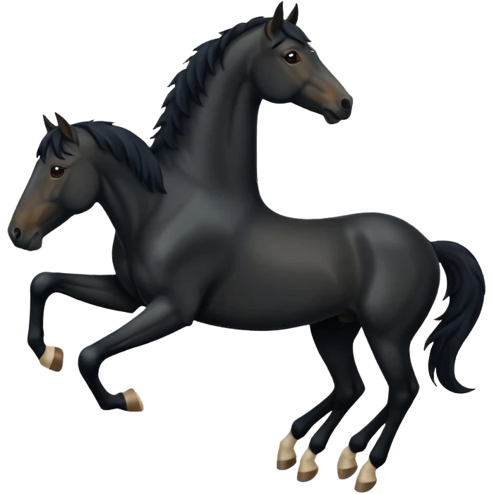 Black full horse two legs up emojis  emoji