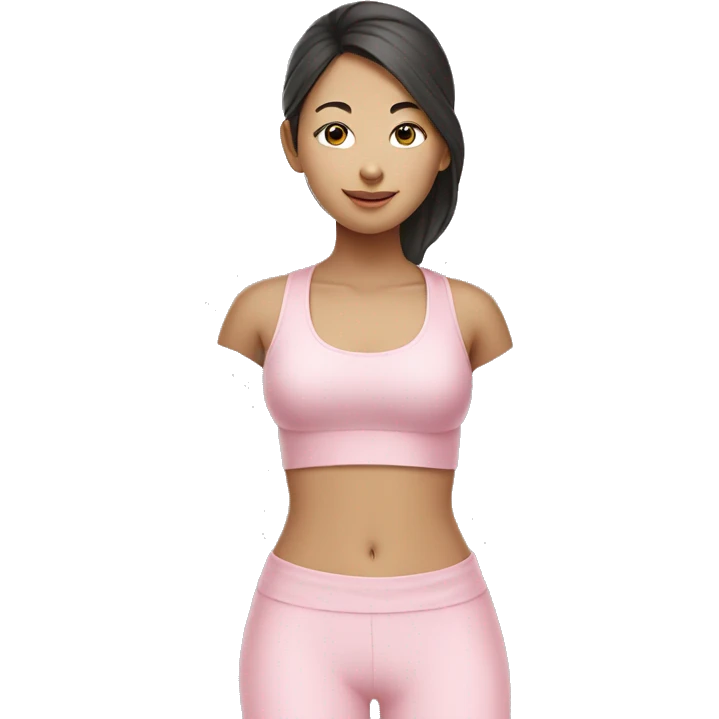 asian yoga girl light pink clothes  emoji