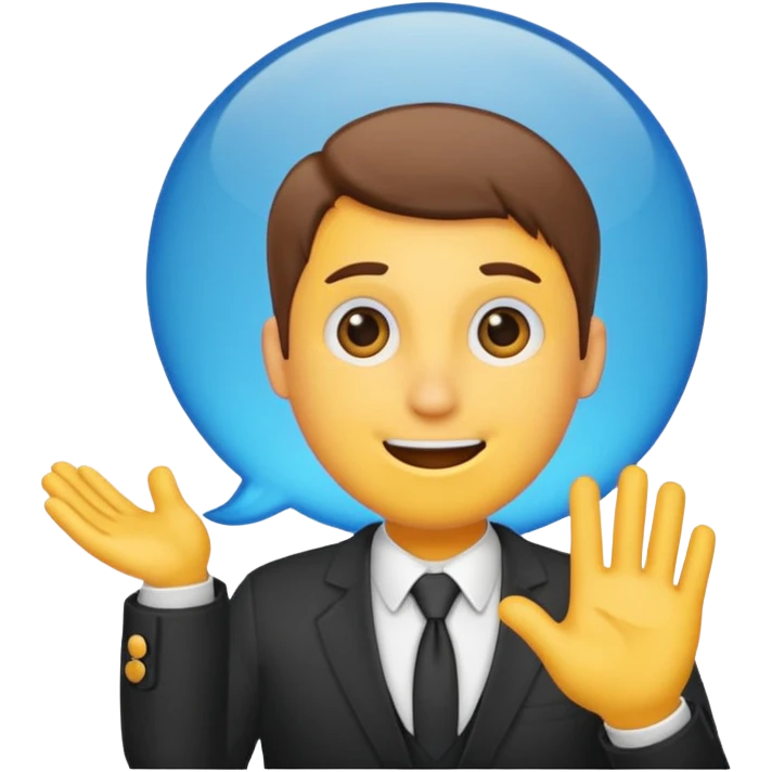 a smili saying in a text buble "get admin by me  is the best" emoji