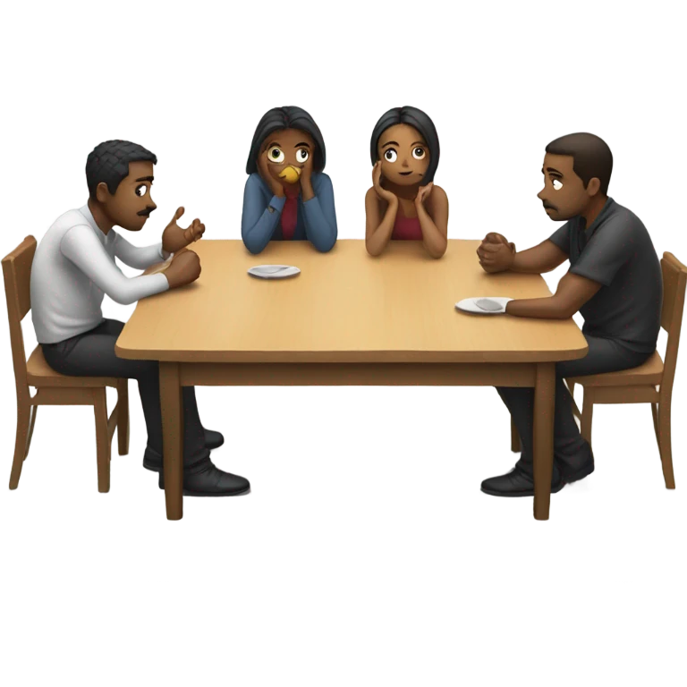 sitting around an empty table emoji