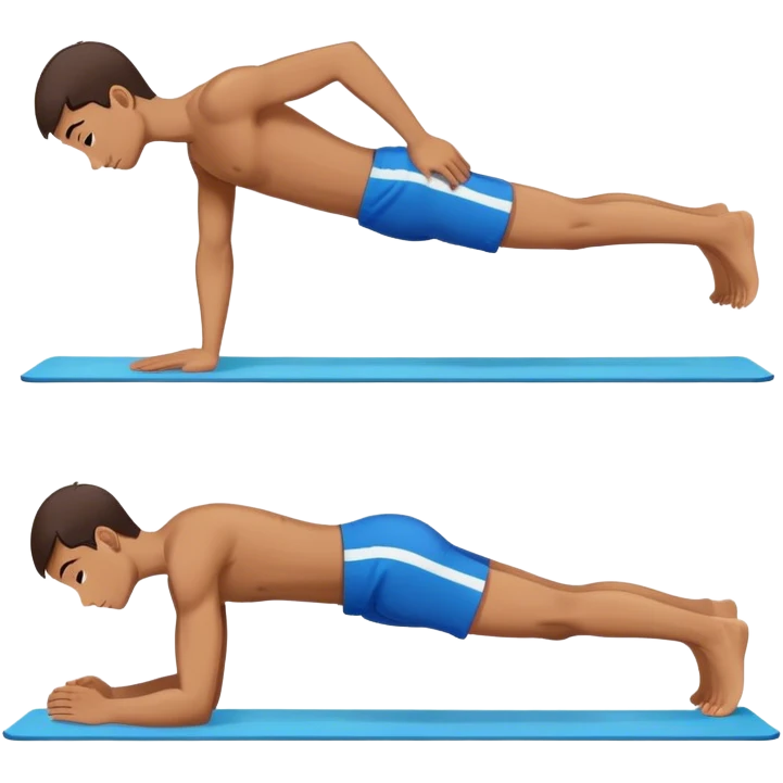blue shorts doing plank exercise emoji
