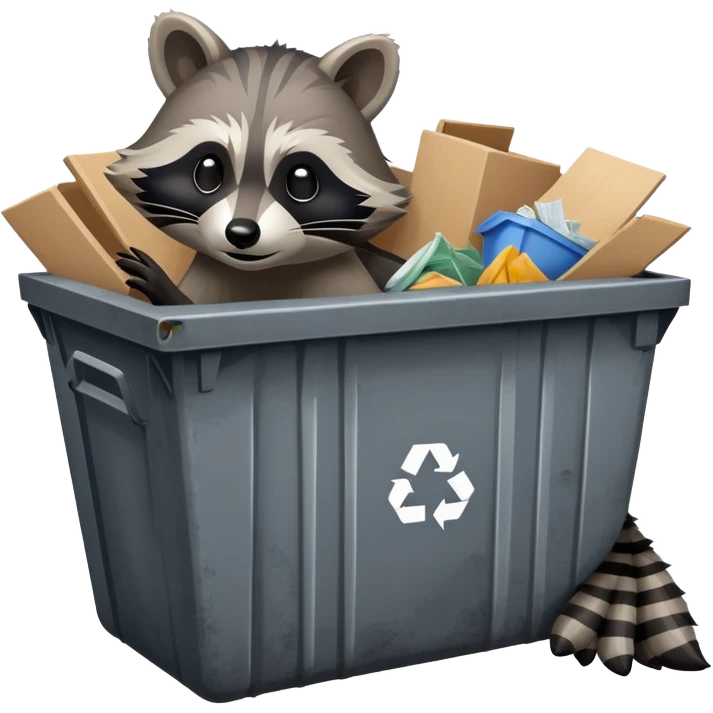 Raccoon in dumpster emoji