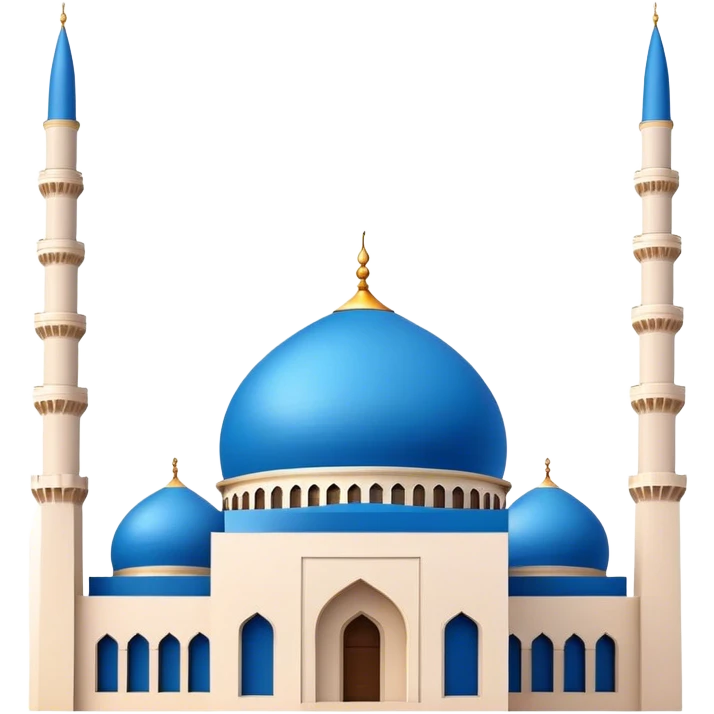 Realistic Mohammad Al-Amin Mosque Landmark Emoji, highlighting its striking blue dome, tall minarets, and elegant Arabic calligraphy. emoji