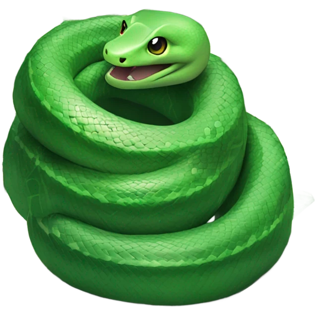 green Snake sitting on Money emoji