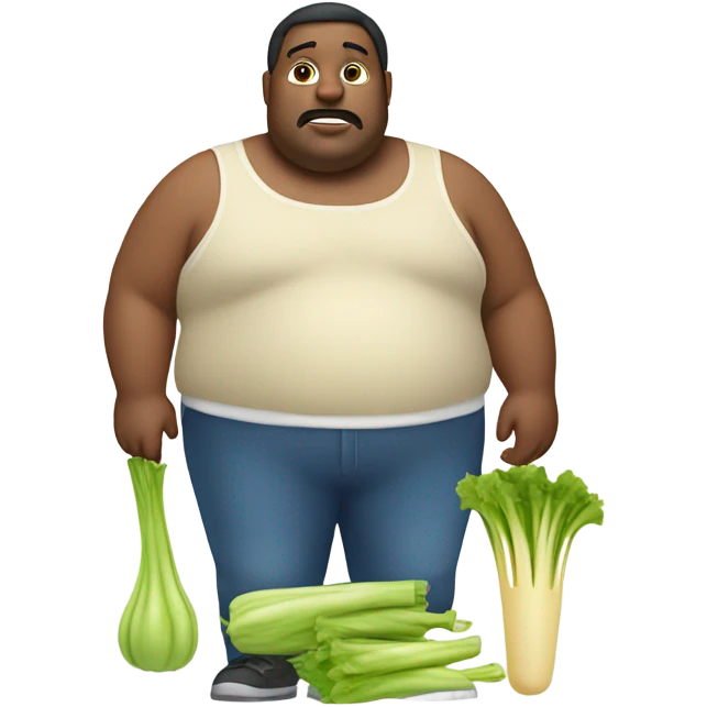 Large Fat Man with Celery and cheese emoji