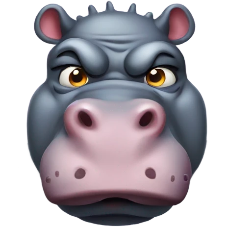 Angry hippo emoji