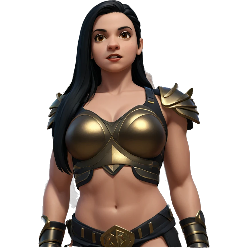 black haired warrior girl emoji
