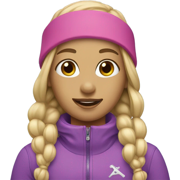 Blonde hair girl ski outfit with headband emoji