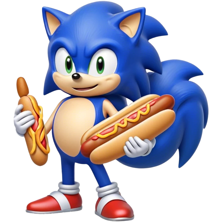 Sonic the Hedgehog eating a Hot dog  emoji