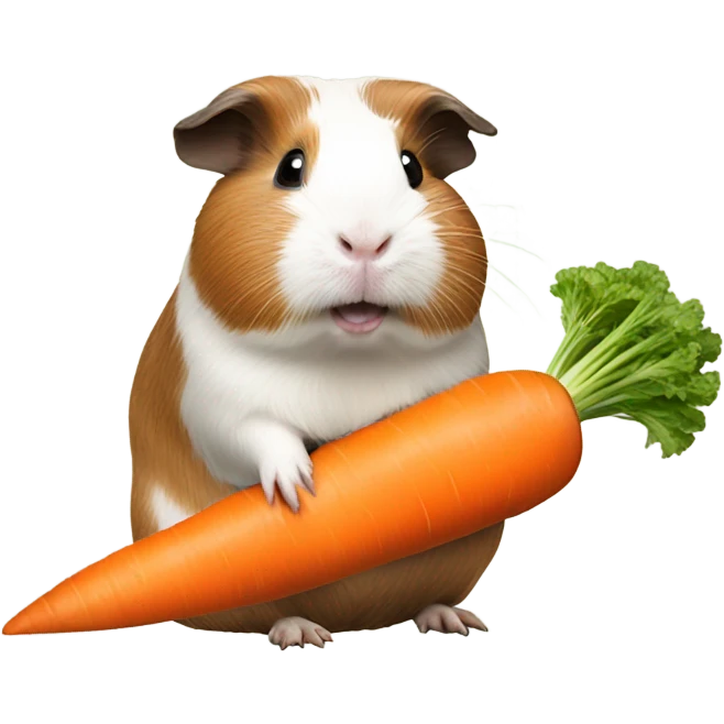 A guinea pig riding a carrot  emoji