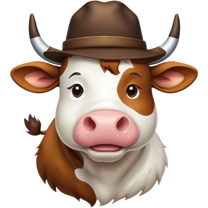 Cow wearing a hat emoji