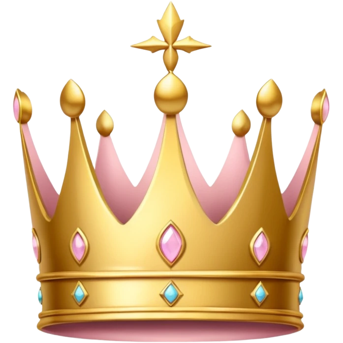 A luxurious golden crown with light pink accents and elegant details, featuring a prominent empty space  emoji