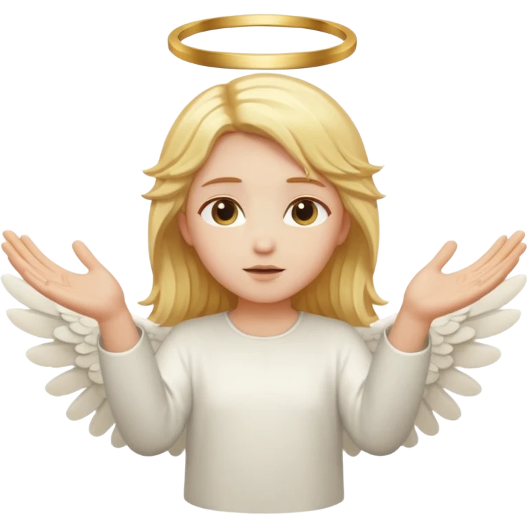 Create an angel with a distance between its two hands. I will add a button to that empty space. emoji
