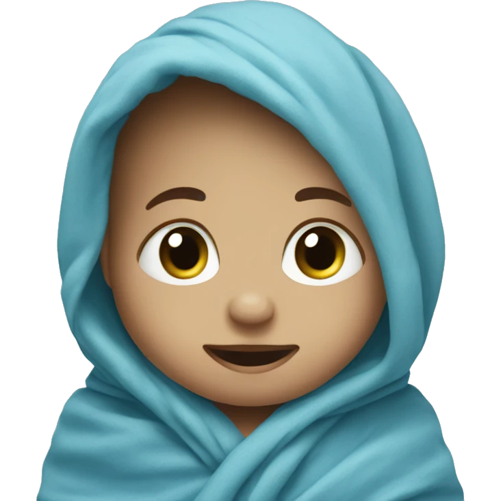 a little baby wrapped in blue blanket emoji