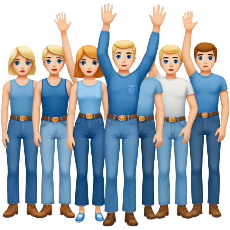 Hippies protesting in blue jeans in the 1960's emoji