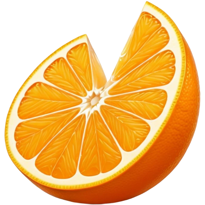 Cinematic juicy orange, sliced open to reveal glistening, bright citrus flesh, soft golden highlights, fresh and refreshing, natural and vibrant. emoji