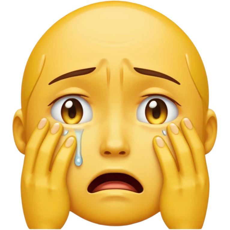 Very very very sad in anguish crying yellow emoji head  emoji