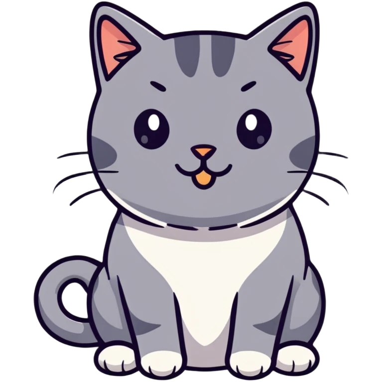 British short-hair cat with a silly face emoji