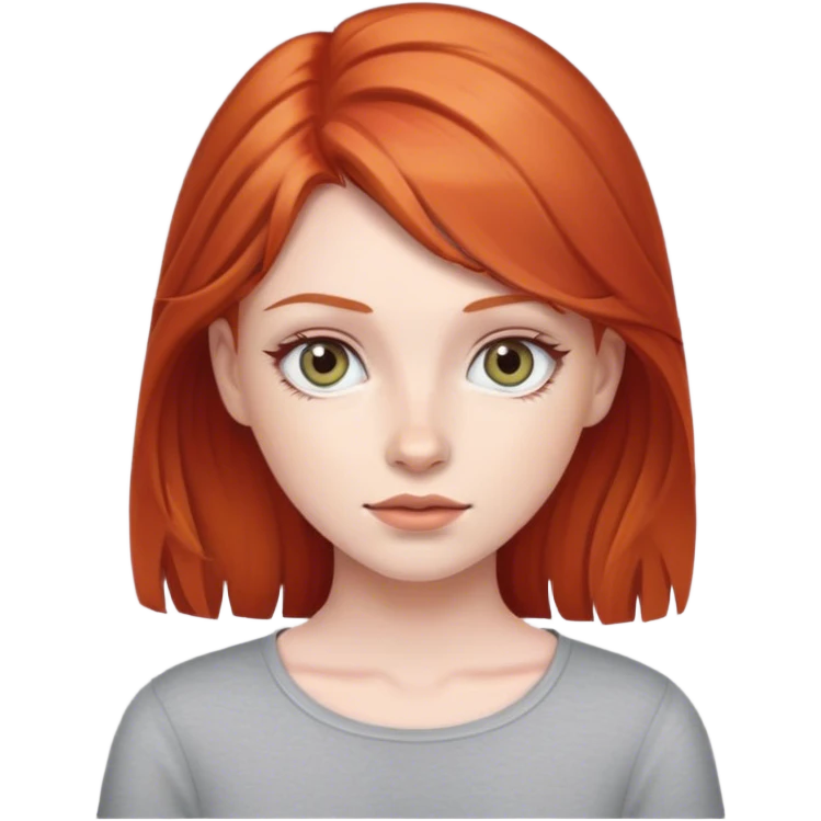 red head girl grey eyes emoji