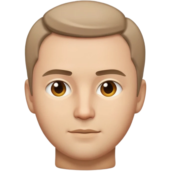 A bust of Maxim Martsinkevich (Tesak) in emoji style, neutral expression, short hair, realistic but stylized emoji
