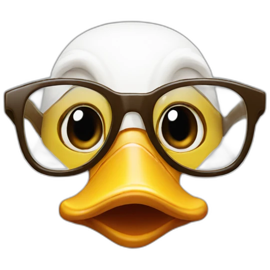 Funny duck wearing glasses emoji