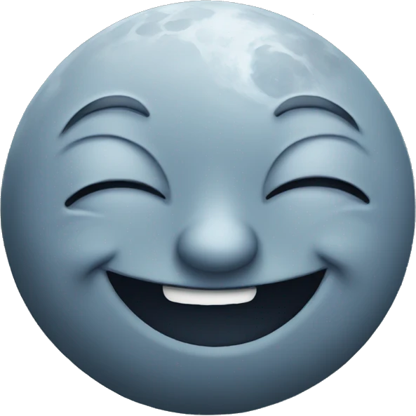 Moon with smiling face emoji
