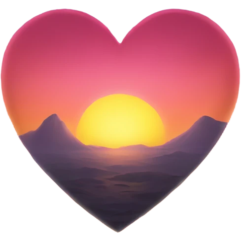 Sunrise in a heart emoji