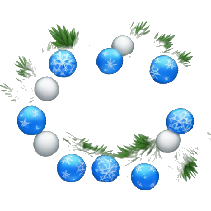 blue Christmas wreath emoji