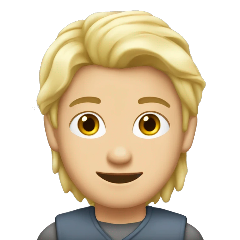 Белая девушка с белыми волосами в фартуке  emoji