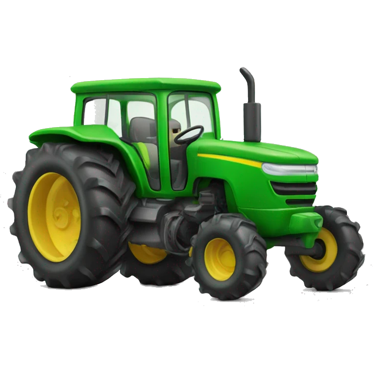 Tractor verde con su carro emoji