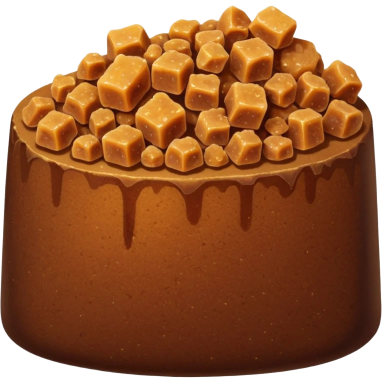 mound of dark brown sugar, moist, clumpy, rich amber color, fine uneven granules, soft clusters, matte finish, sticky appearance, soft lighting, emoji scale emoji