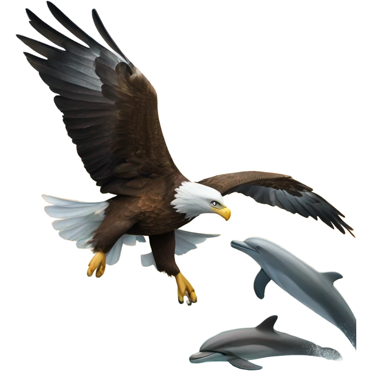 Eagle with dolphin emoji