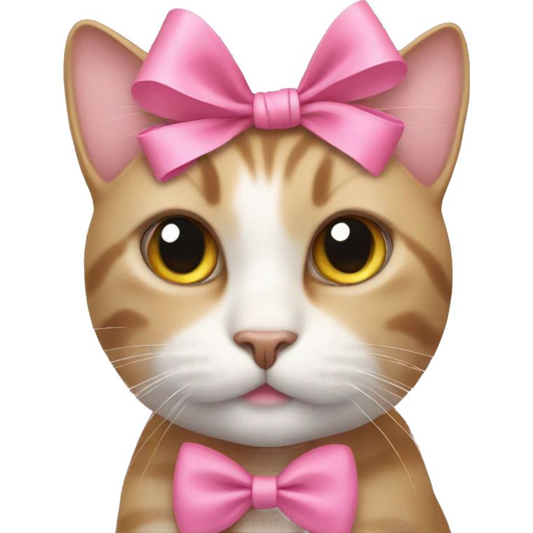 Cat with a pink bow emoji