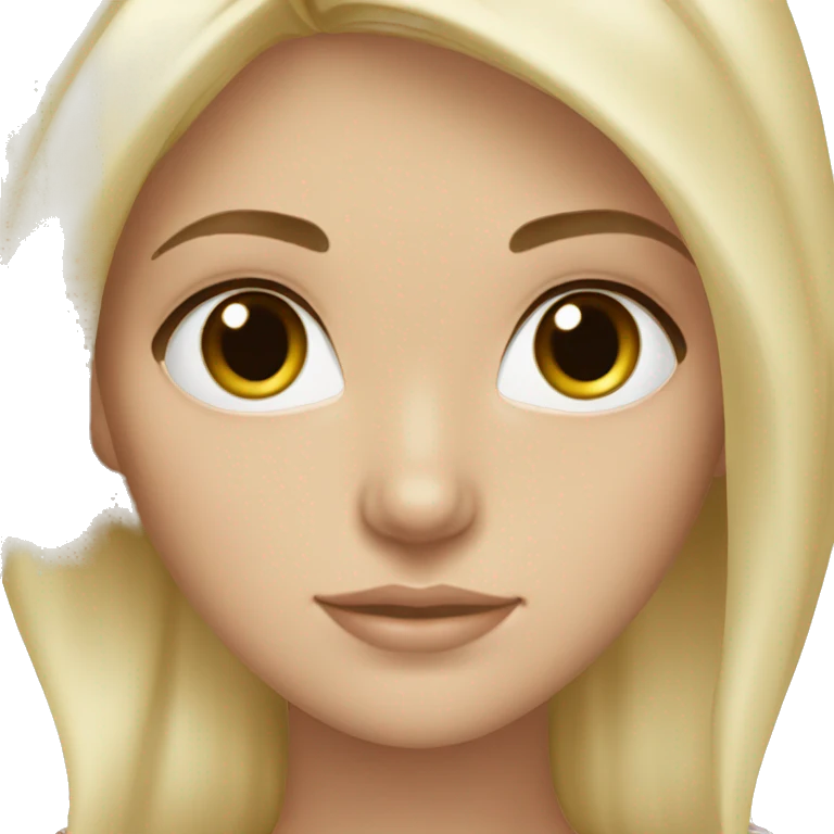 White girl blonde hair brown eyes emoji