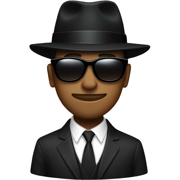 just a black hat and black sunglasses emoji