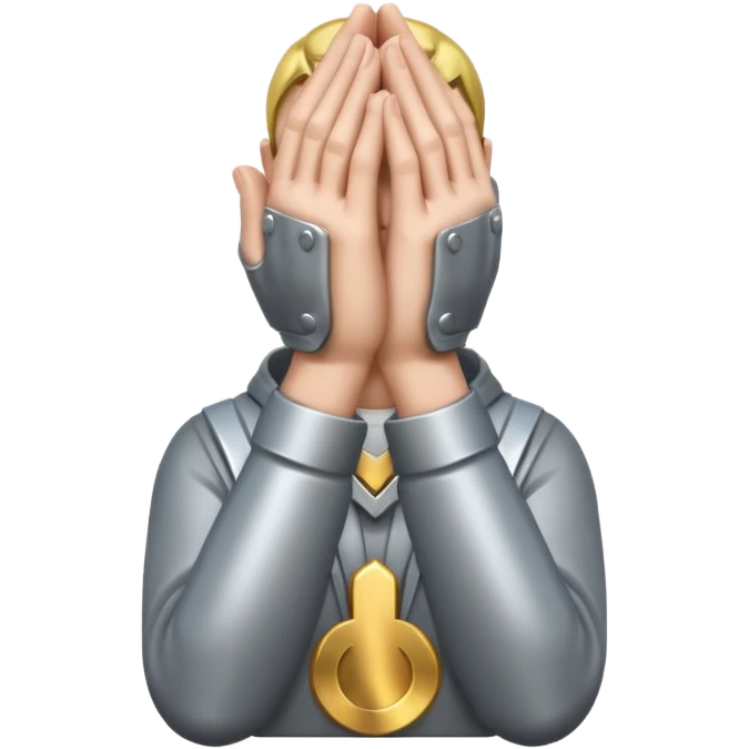 praying metallic hands, no gold emoji