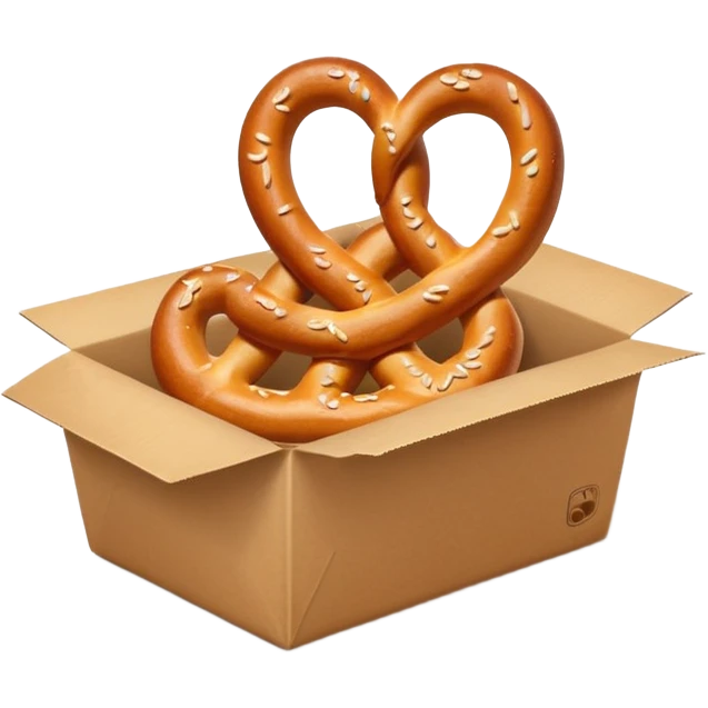 Pretzel on food paper box emoji
