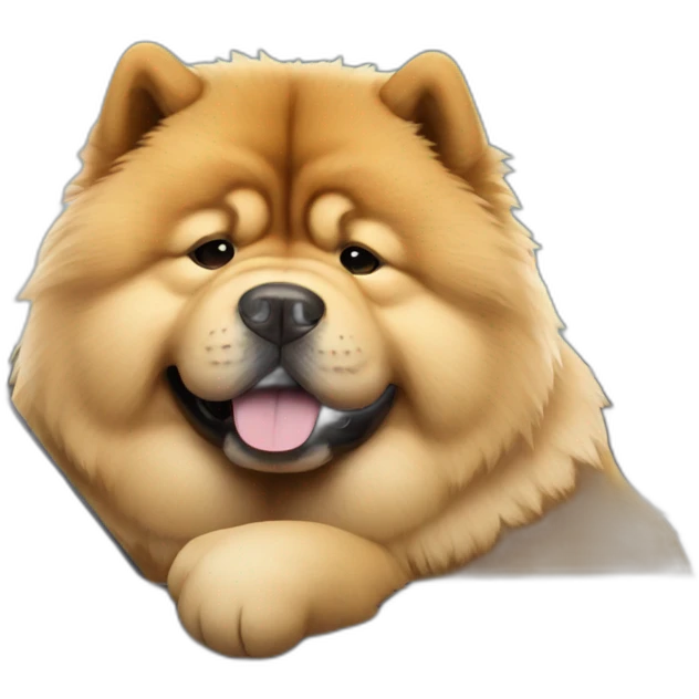 Chow chow sitting in tesla emoji