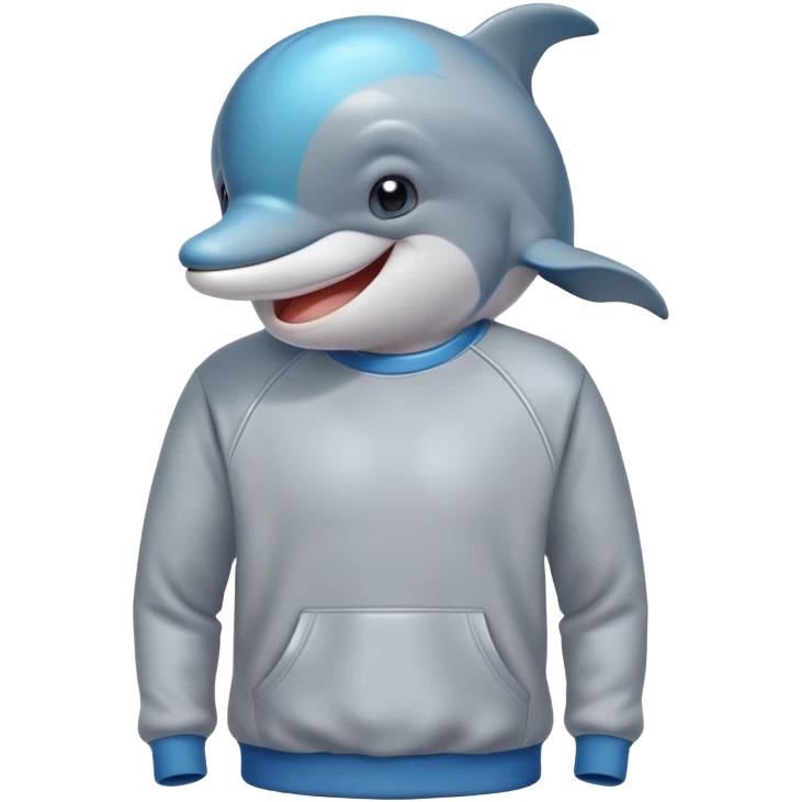 A dolphin wearing a sweat-shirt  emoji