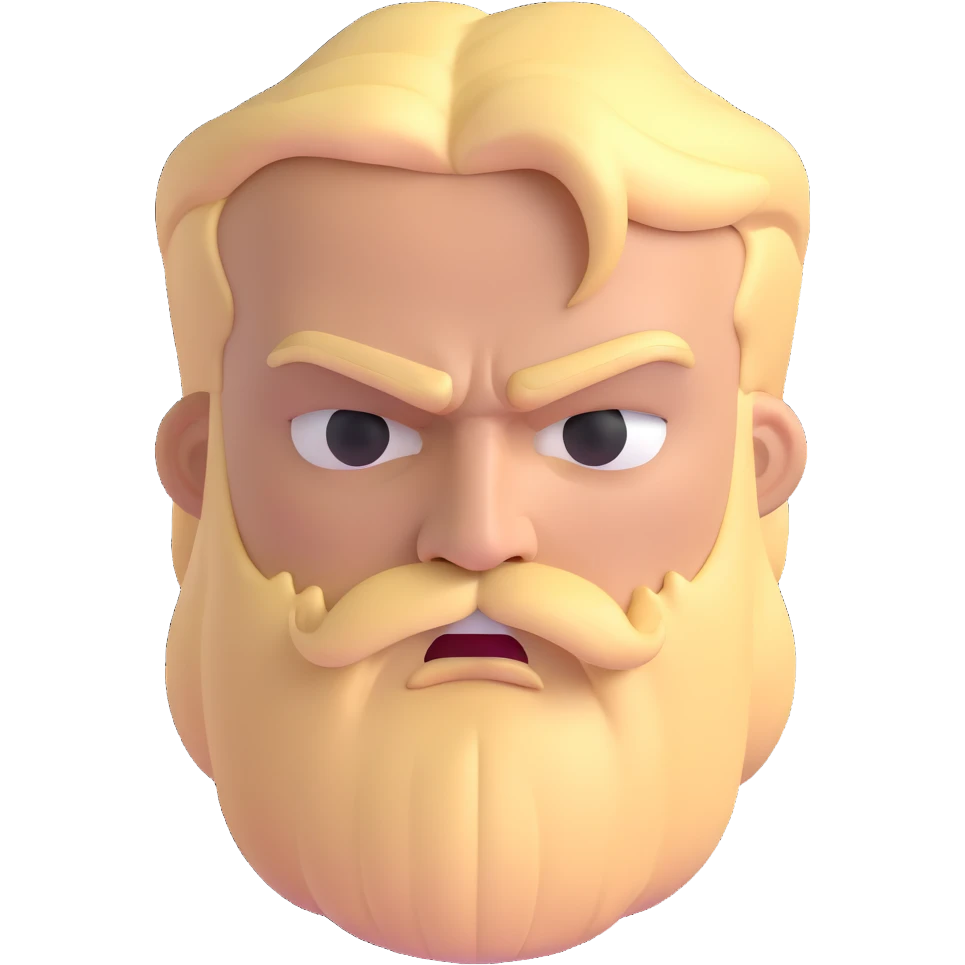 angry man with blonde hair and beard emoji