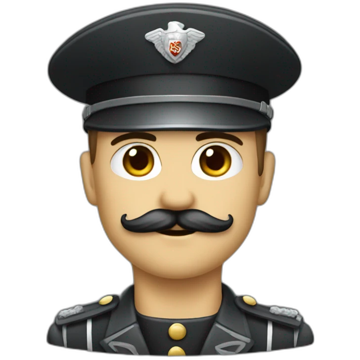 Soldat blanc moustache noire emoji